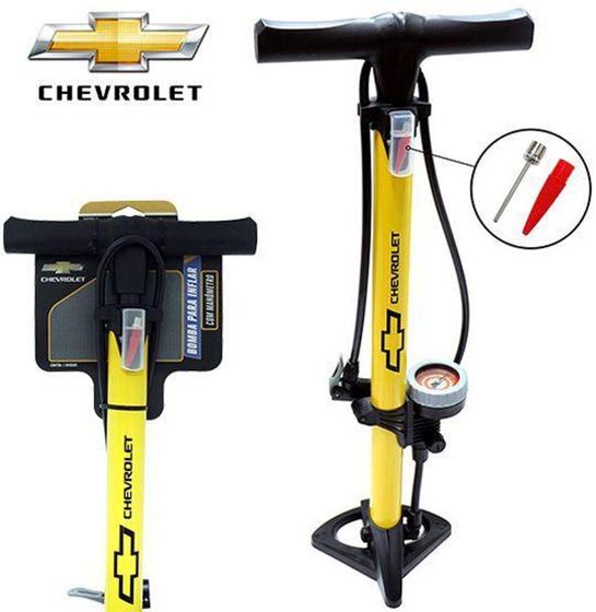 Imagem de Bomba de Ar Manual para Inflaveis com Manometro e Pe com Bico e Punho - Chevrolet Western