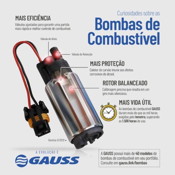 Imagem de Bomba de combustível Volkswagen Gol 1997 a 2005 GAUSS GI3210