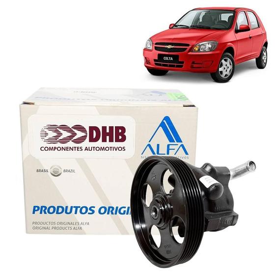 Imagem de Bomba hd dhb gm celta/prisma flex 1.0-1.4 com e sem ar/corsa classic flex 1.0 com ar 2005 a 2008 - com polia 06 pk - dl