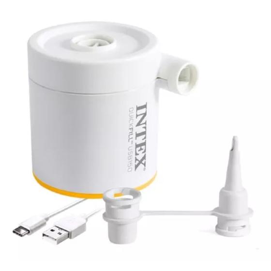 Imagem de Bomba Infladora Elétrica Mini Intex QuickFill 150 USB C/ 2 bicos