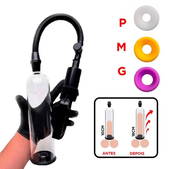 Imagem de Bomba P Manual a Vácuo Desenvolvedor com Anel Extensor Masculino