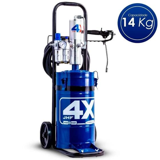 Imagem de Bomba Propulsora Pneumatica De Graxa Jhf 4X 14Kg C/Carrinho