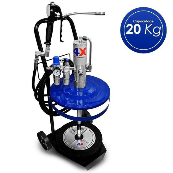 Bomba propulsora pneumatica de graxa jhf 4x 20 kg c/carrinho tampa 8452 ...