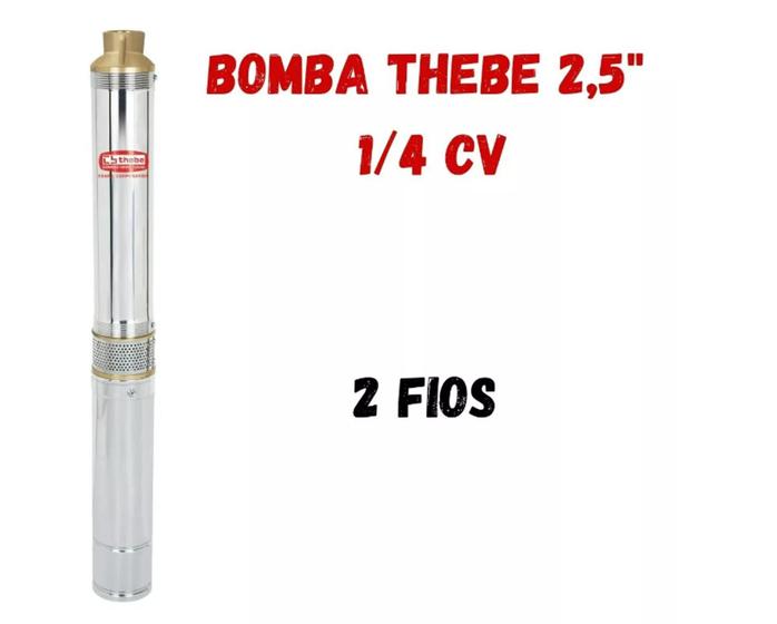 Imagem de Bomba Submersa Caneta Palito Thebe 2.5tsm2/08 - 1/4cv 2 Fios