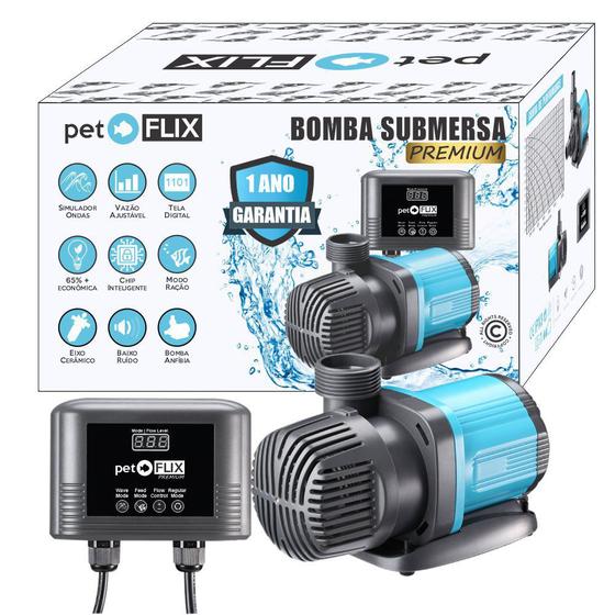 Imagem de Bomba Submersa Eletrônica Controle Digital PetFlix 6000L/h - 110V