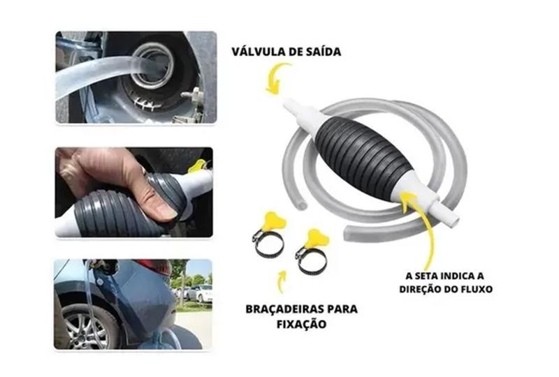 Bomba Sucção Sugar Água Gasolina Óleo Mangueira Puxa Líquido - Clink ...