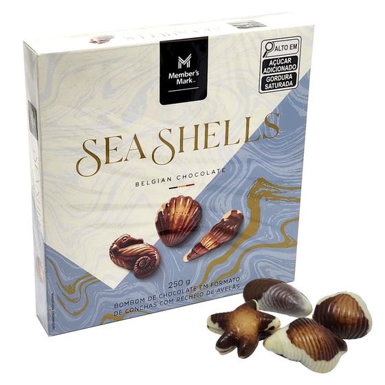 Bombons Seashells Chocolate Com Avelãs Belgian Caixa 250g - Natra Bredene Brugsesteenweg Imagem de Bombons Seashells Chocolate Com Avelãs Belgian Caixa 250g