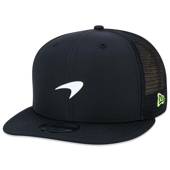 Imagem de BONE 9FIFTY TRUCKER MCLAREN F1 TEAM LANDO NORRIS AJUSTAVEL ABA PRE CURVADA PRETO ABA RETA SNAPBACK PRETO New Era