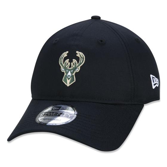 Imagem de BONE 9TWENTY STRAPBACK ABA CURVA MILWAUKEE BUCKS SPORT STRAPBACK PRETO New Era