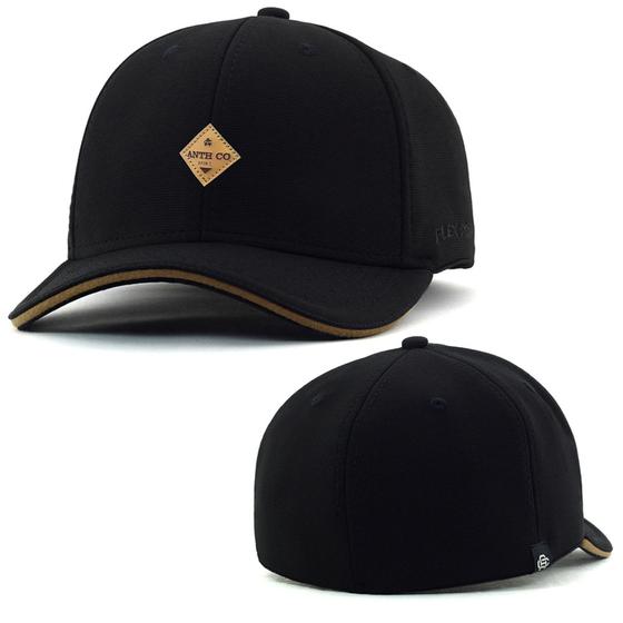Imagem de Boné Anth Co. Must Gorgurão Preto Aba Curva Fechado Com Elástico