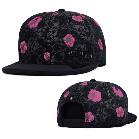 Imagem de Boné Anth co Toten Preto Aba Reta Aberto Com Ajuste Snapback