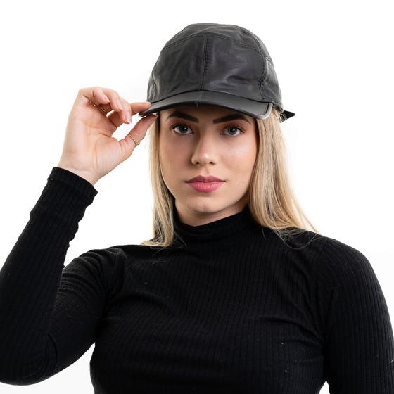 Imagem de Boné de Couro Bovino 100% Legítimo Chapeu Gorro