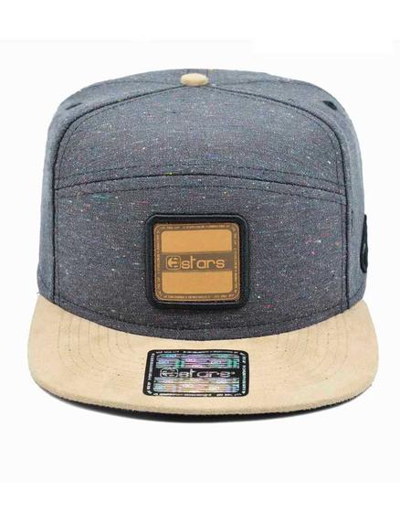 Imagem de Bone E-stars 6panel Snapback Aba Reta Chumbo E Bege