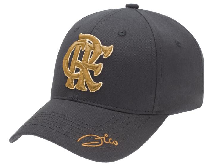 Imagem de Boné Flamengo Zico Aba Curva Crf Dourado Oficial