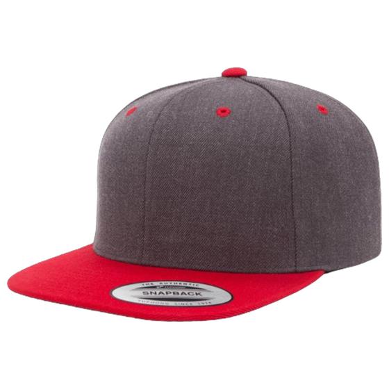Imagem de Boné Flex Fit Básico Liso Snapback Unissex - Cinza e Vermelho