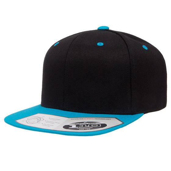 Imagem de Boné Flex Fit Bicolor Básico Snapback Unissex - Preto e Azul
