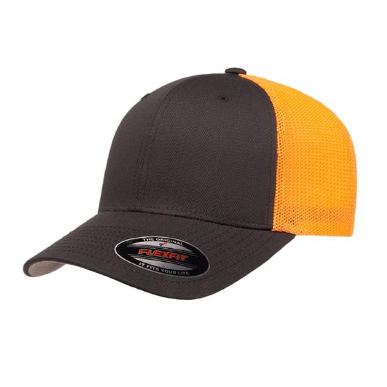 Imagem de Boné Flex Fit Bicolor Trucker Unissex - Cinza e Laranja