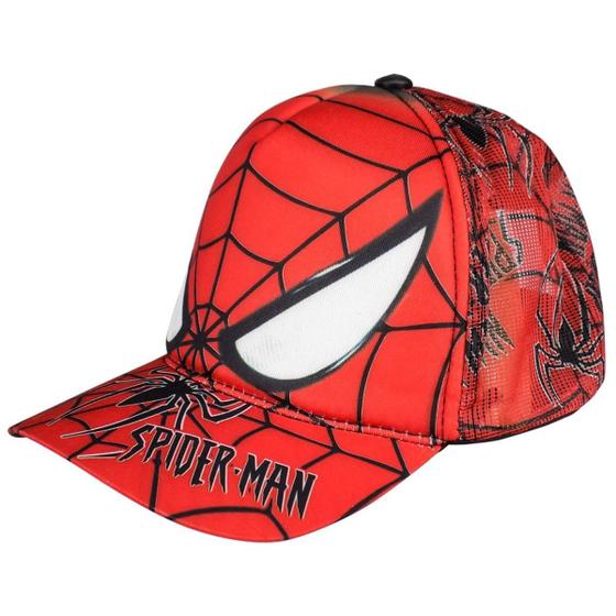 Imagem de Boné infantil trucker vermelho adolescente homem aranha