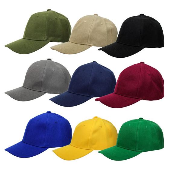 Boné Liso Simples Ajustável Masculino Feminino Para Academia Praia 10 ...