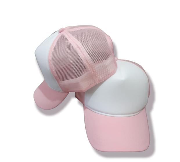 Boné Liso Trucker Frente Branca com Tela de Varias Cores - Aba Curva ...