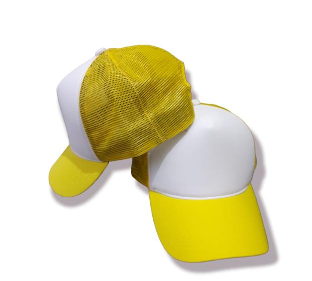 Boné Liso Trucker Frente Branca com Tela de Varias Cores - Aba Curva ...