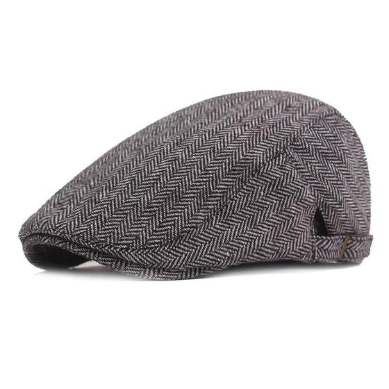 Imagem de Boné Masculino Ajustável Retrô - Estilo Britânico com Espinha de Peixe