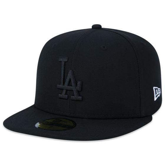 Imagem de Bone New Era 59FIFTY Aba Reta MLB Los Angeles Dodgers Aba Reta Fitted Preto