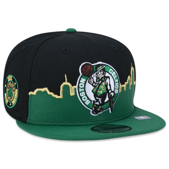 Imagem de Bone New Era 9FIFTY Boston Celtics Tip-Off Aba Reta Aba Reta Snapback Preto