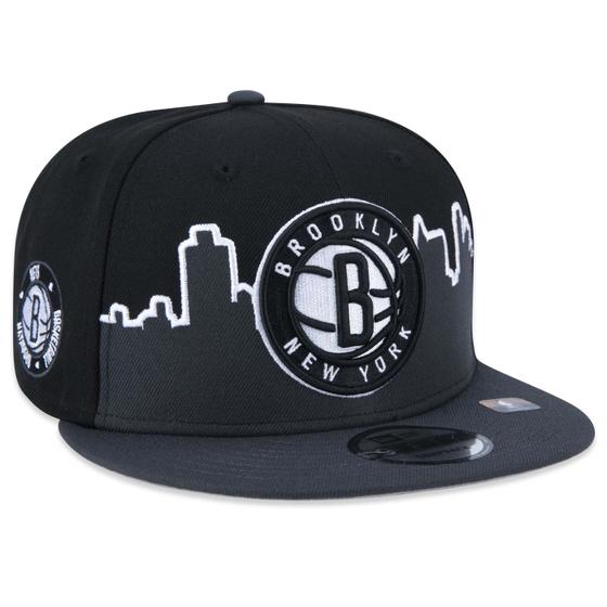 Imagem de Bone New Era 9FIFTY Brooklyn Nets Tip-Off Aba Reta Aba Reta Snapback Preto