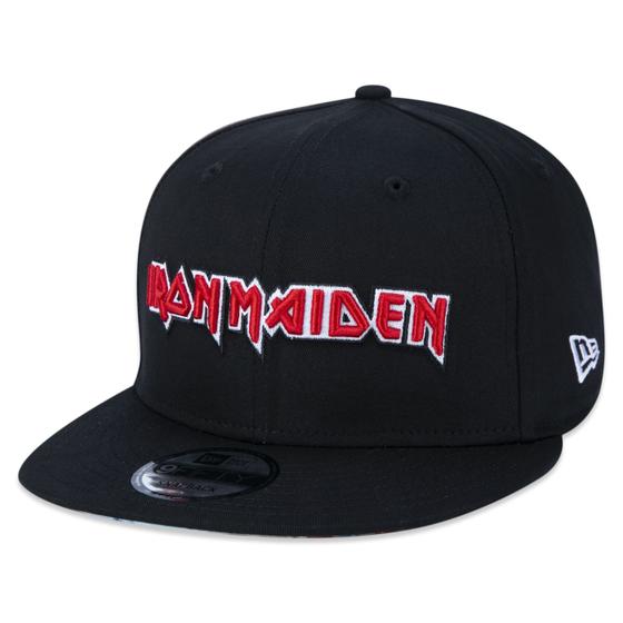 Imagem de Bone New Era 9FIFTY Iron Maiden Aba Reta Preto Aba Reta Snapback Preto