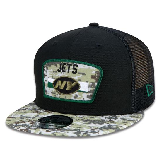 Imagem de Bone New Era 9FIFTY Trucker New York Jets Salute To Service NFL Snapback Aba Reta Preto Aba Reta Snapback Preto