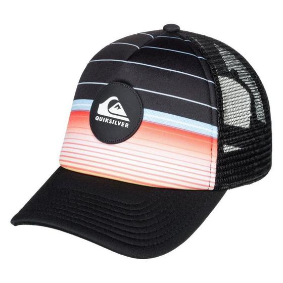 Imagem de Boné Quiksilver Aba Curva Highline Swell - Preto e Laranja