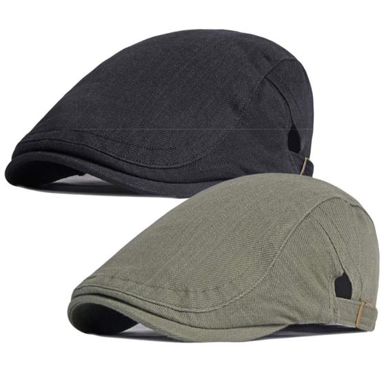 Imagem de Boné Qunson - Pacote com 2 Chapéus Ivy Flat Cap Newsboy de Algodão para Homens