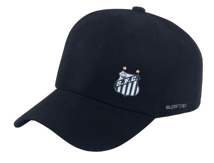 Imagem de Boné santos trucker bordado frente esquerda preto supercap