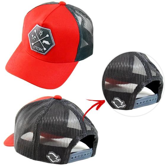 Imagem de Boné Sterk Masculino Trucker Aba Curva Vermelho Rendinha