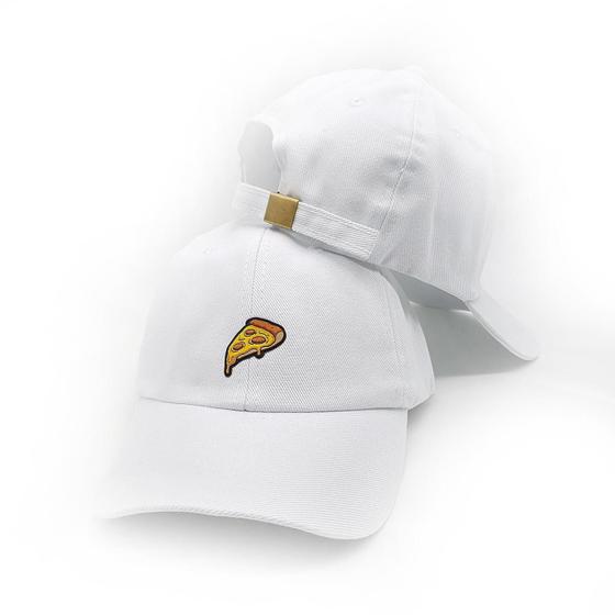 Imagem de Boné Strapback Baseball Branco Fatia De Pizza Original Côrte