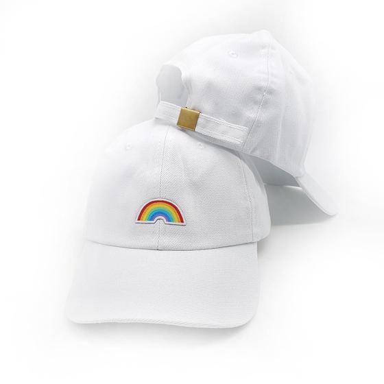 Imagem de Boné Strapback Baseball Branco Lgbt Arco-Íris Original Côrte