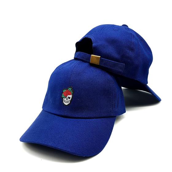 Imagem de Boné Strapback Baseball ul Caveira Com Rosa Original Côrte