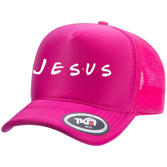 Imagem de Boné Trucker Com Telinha Ajuste Snapback Jesus Moda Cristã