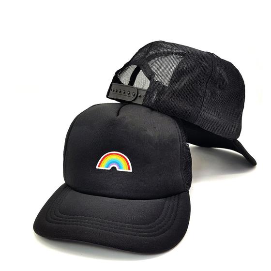 Imagem de Boné Trucker Snapback Preto Lgbt Arco-Íris Original Côrte