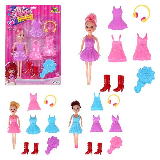 Imagem de Boneca Abbie 15cm Troca de Roupas Primavera c/ 07 Acessórios Boneca Vestido