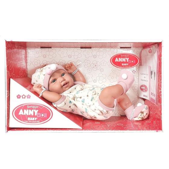 Imagem de Boneca anny doll baby reborn macacão e babador - cotiplás