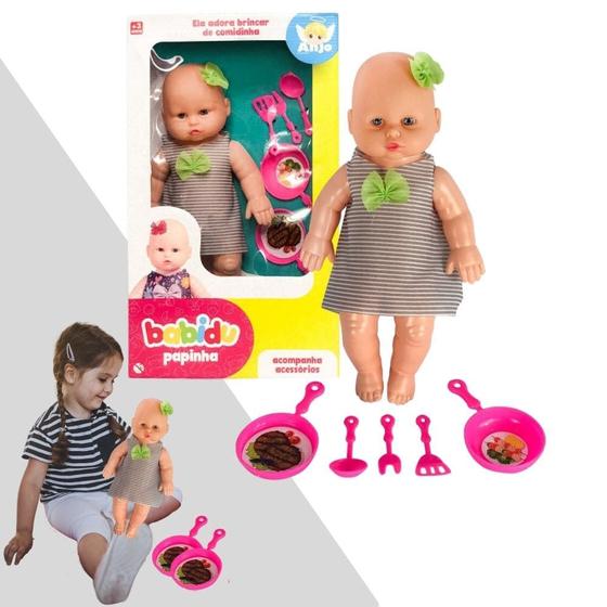 Imagem de Boneca Babidu Papinha com Acessórios de Cozinha Rosa Menina