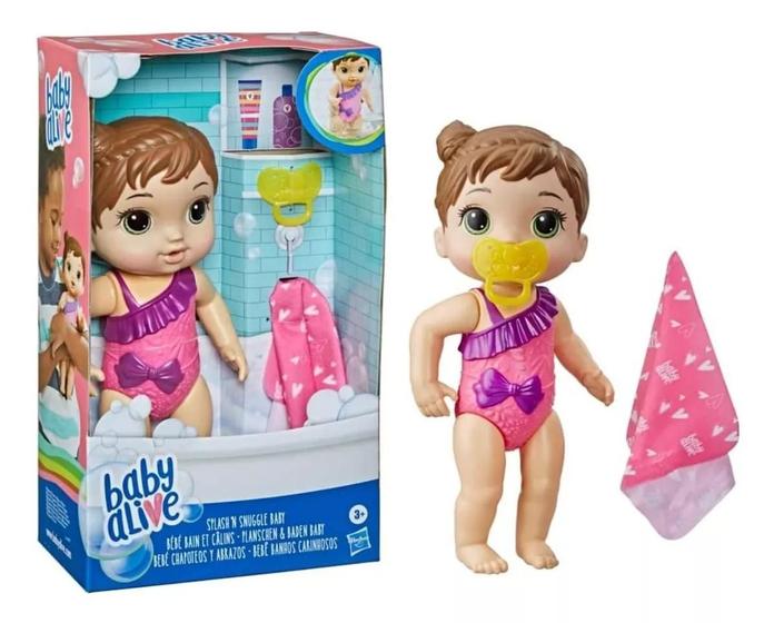 Imagem de Boneca Baby Alive Bebê Banhos Carinhosos Morena E8716 Hasbro