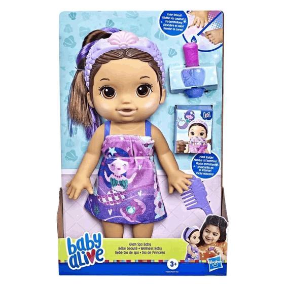 Imagem de Boneca Baby Alive Glam Spa Baby Morena F3565 Hasbro