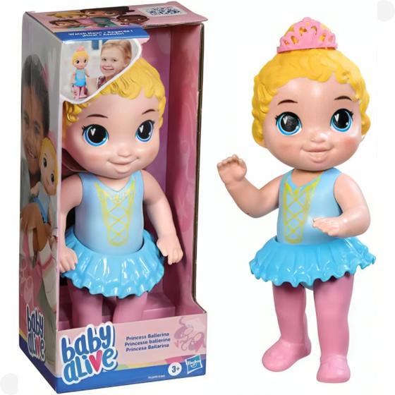 Imagem de Boneca Baby Alive Princesa Bailarina Loira com Roupa Azul e Acessório F9122 - Hasbro