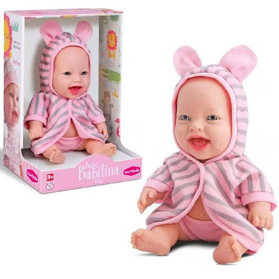 Imagem de Boneca Baby Babilina Roupão de Banho 23cm Vinil Articulada na Caixa Bambola Original