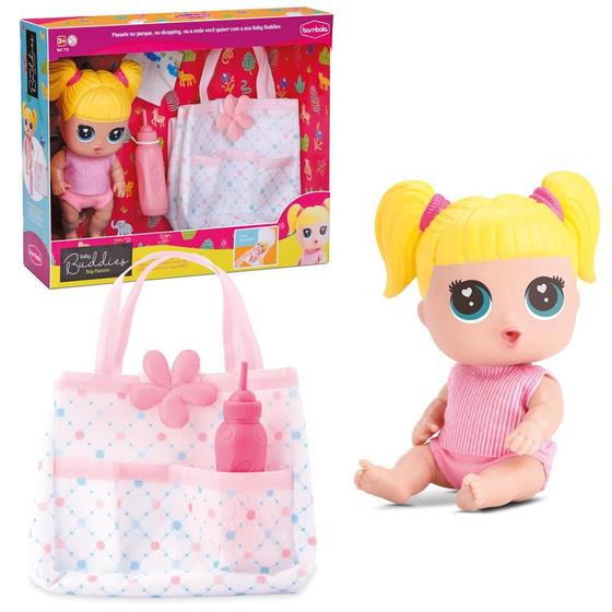 Imagem de Boneca Baby Buddies Vinil Macio Com Bolsinha De Passeio - Bambola