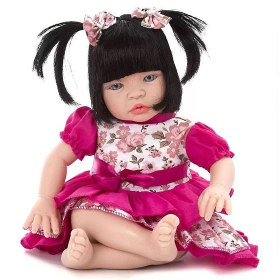 Imagem de Boneca Baby Kiss 51cm Cabelo Preto 910 - Sid Nyl