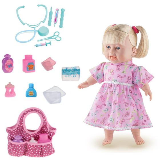 Imagem de Boneca Baby Rafaeli Primeira Consulta + Bolsa Enxoval Luxo